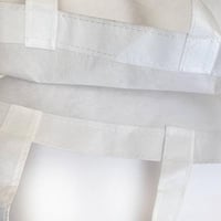 حقيبة تسوق بيضاء سادة قابلة للتخصيص بالطباعة الحرا...