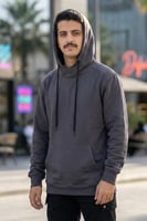 بلوفر قطن فاخر قماش ماركة رمادي سادة