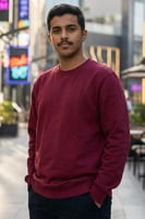 سويت شيرت قطن فاخر عنابي بدون قبوع سادة