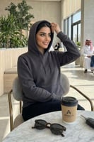 بلوفر قطن فاخر رمادي سادة