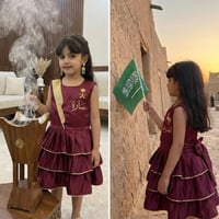 أجمل فستان رمضان عنابي مزخرف بناتي بتصميم شالكي فا...