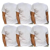 نص درزن (6) حبات تيشيرتات قطن فاخر ابيض مقاسات مخت...