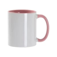 كوب ملون وردي من الداخل والمقبض 11 اونص