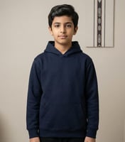 بلوفر قطن اطفال كحلي سادة