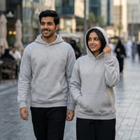 بلوفر اوفر سايز قطن رمادي مخلوط سادة