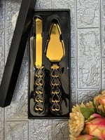 طقم سكين و شيال ذهبي