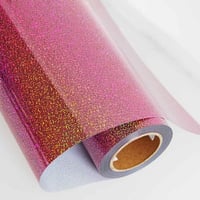 فينيل حراري اقمشة هولوجرام وردي