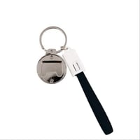 شاحن ايفون وميدالية ومفتاح علب 3 في 1 أسود سادة لل...