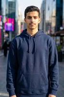 بلوفر قطن فاخر قماش ماركة كحلي سادة