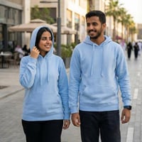 بلوفر قطن فاخر سماوي هيرو سادة