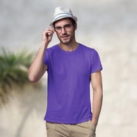 تيشيرت قطن بنفسجي بيسك فاخر سادة