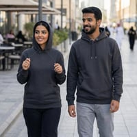 بلوفر قطن فاخر قماش ماركة رمادي غامق سادة