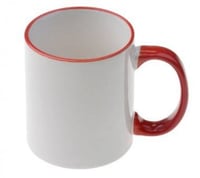 كوب ملون احمر من الحواف والمقبض 11 اونص