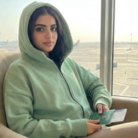 بلوفر سحاب تفاحي قطن فاخر اوفر سايز بيسك سادة