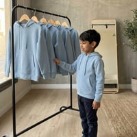 بلوفر أطفال قطن سادة للطباعة جملة - لون سماوي غامق...