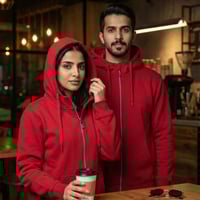 بلوفر قطن فاخر قماش ماركة سحاب احمر سادة