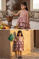 فستان رمضان وردي بناتي بتصميم شالكي ساحر لقرقيعان...