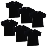 نص درزن (6) حبات تيشيرتات اطفال قطن اسود بيسك فاخر