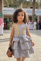 فستان رمضان رمادي مزخرف بناتي بتصميم عصري وتراثي ل...