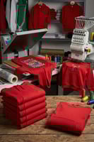 بلوفر أطفال قطن سادة للطباعة جملة - لون أحمر حيوي...