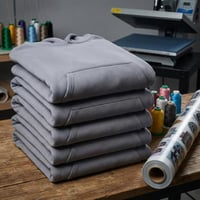 بلوفر شتوي أوفر سايز سادة للطباعة جملة - رمادي قطن...