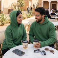 هودي اوفر سايز زيتي (أخضر) شتوي سادة