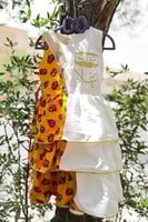 فستان شالكي أبيض وبرتقالي بناتي بتصميم تراثي أنيق...