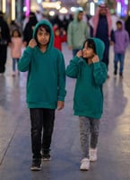 بلوفر قطني نعناعي فاخر اطفال سادة