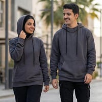 بلوفر قطن فاخر قماش ماركة رمادي سادة