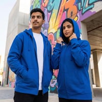 بلوفر قطن فاخر قماش ماركة سحاب ازرق سادة