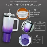 حافظة ستانلس ستيل مع غطاء مصاصة بنفسجي سبلميشن 40...