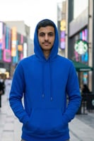 بلوفر ازرق قطن فاخر سادة