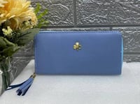 شنطة يد جلد نسائي طباعة فينيل سماوي