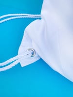 حقيبة قماش كيس ظهر ستان أبيض سبلميشن خيط ابيض مقاس...