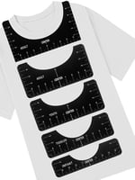 مسطرة محاذاة التيشيرت مكون من 5 قطع اسود