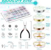 مجموعة صنع الخواتم والأقراط والاسوار مع 28 لون من...