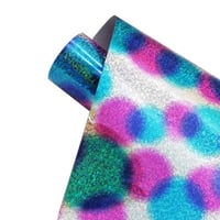 فينيل حراري اقمشة هولوجرام رينبو دوائر