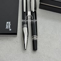 قلم مون بلان ستار ووكر اسود على فضي