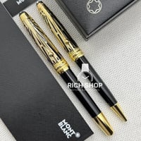 قلم مونت مايسترشتوك اسود على ذهبي