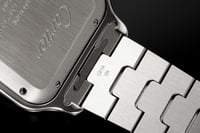 ساعة كارتير سانتوس ماستر فضي ميناء اخضر