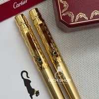 قلم كارتير سانتوس ذهبي كامل مزخرف