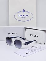 نظارة برادا إطار فضي مع كحلي