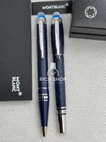 قلم مونت بلانك ستار ووكر كحلي على فضي