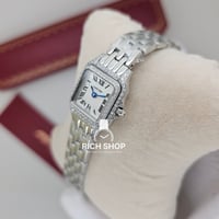 ساعة كارتير بانثر فضي مرصعة بزركون خارجي