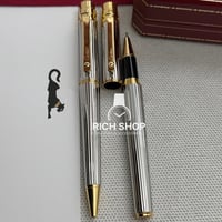 قلم كارتير سانتوس فضي بذهبي