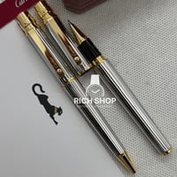 قلم كارتير سانتوس فضي بذهبي