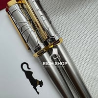 قلم كارتير سانتوس دومو فضي بذهبي