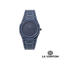 ساعة رجالية كاربون كحلي مخطط