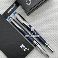 قلم مونت بلانك ستار ووكر كحلي بفضي