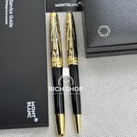 قلم مونت مايسترشتوك اسود على ذهبي